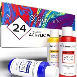 💥Brand New!💥 GenCrafts 24PC 2oz. Acrylic Pouring Paints
